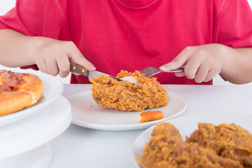 People with fast food