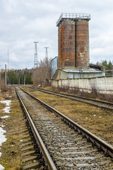 Fototapeta na wymiar railway station in Russia 