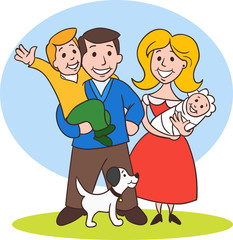 Cute Cartoon Family