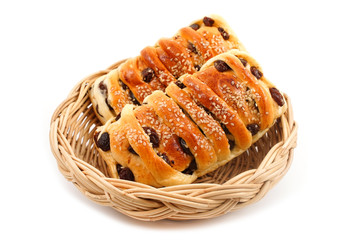 Raisin sweet Soft Bread with White Sesame Focus Selection