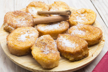 French toasts. Traditional Spanish torrijas