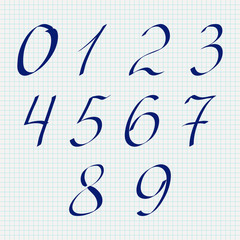 Numbers on notebook sheet