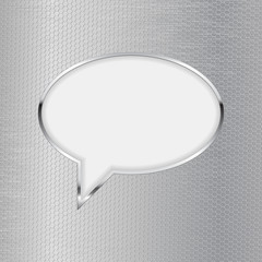 Dialog bubble on metal background