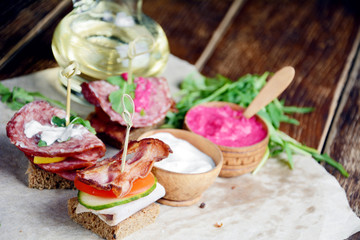 Tasty tapas on the table