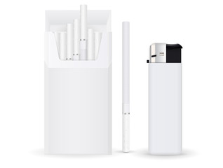 Pack of cigarettes with lighter