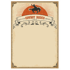 American western background for text.Cowboy rodeo - obrazy, fototapety, plakaty