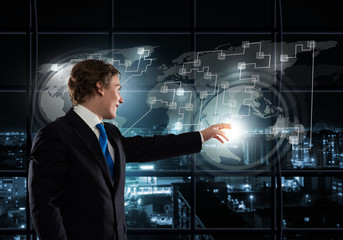 Businessman using modern technologies