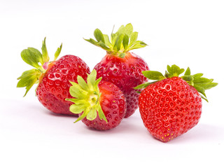 fresh whole individual strawberries