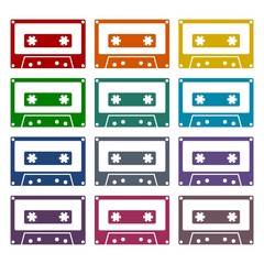 Cassette icons set 