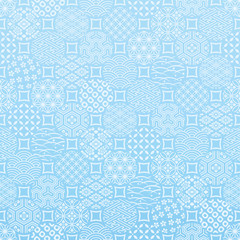 和風　伝統文様入り　水色の水玉背景　涼しさ