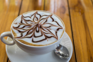 Cappuccino or latte coffee.