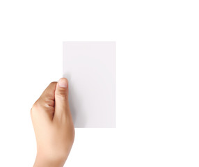 Hand hold blank card