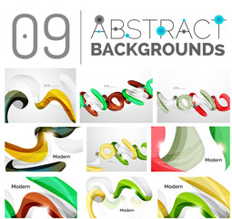 Collection of wave abstract backgrounds