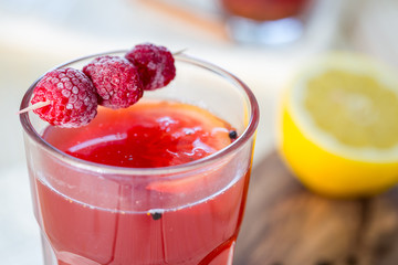 Raspberry Hot Tea with Cinnamon, Coriander, Lemon and Honey, Delicious and Healthy
