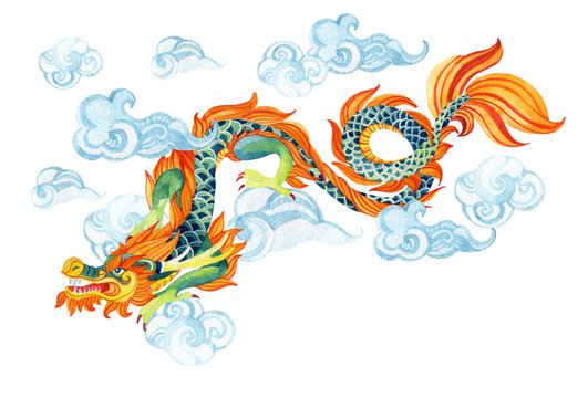 Chinese Dragon. Asian dragon illustration