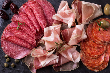 Traditional spanish tapas or italian antipasti