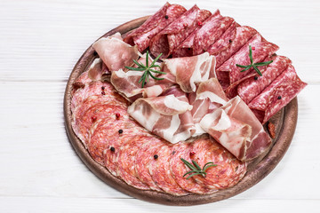 Traditional spanish tapas or italian antipasti