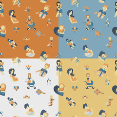 Mothers Day Seamless Pattern
