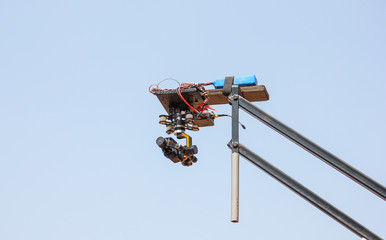 Camera crane in action