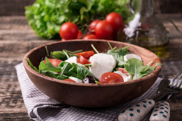 Salad with mozzarella cheese,healthy food