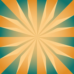 Radial pattern with radiating from the center of broken lines. Background light brown and aqua.