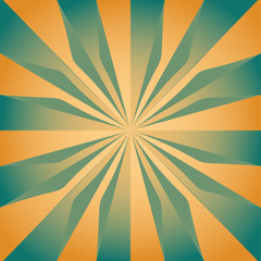 Radial pattern with radiating from the center of broken lines to the illusory effect of 3D . Background light brown and aqua.