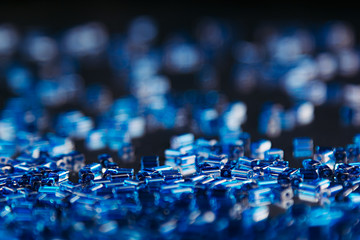 Obraz premium Abstract blue background with a mosaic pattern. Black copy space.