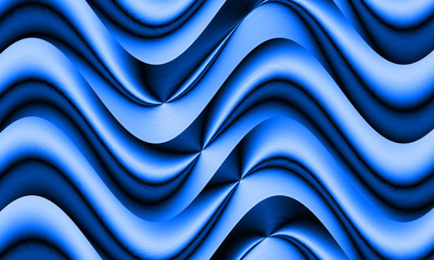Op Art Seamless Waves Texture Blue Black and White