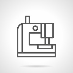 Portable sewing machine black line vector icon