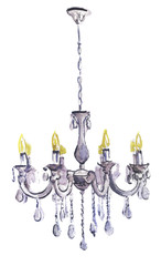 watercolor chandelier on a white background
