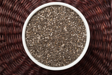 Portion of Healthy Chia seeds  Chia is a superfood