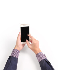 Touch screen smartphone in hand..