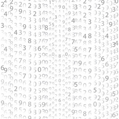 Obraz premium Binary code black and white background with digits on screen. Algorithm binary, data code, decryption and encoding, row matrix, vector illustration on white background