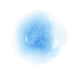 Colorful watercolor blue background for your design, poster, greeting card and invitation. Decorative watercolor wash isolated on white background.