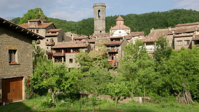  
View of old catalan village. Rupit i Pruit, Spain
