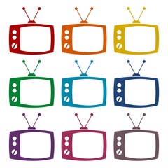 TV icons set 