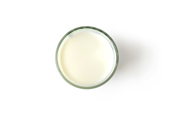 glass of milk on white background
