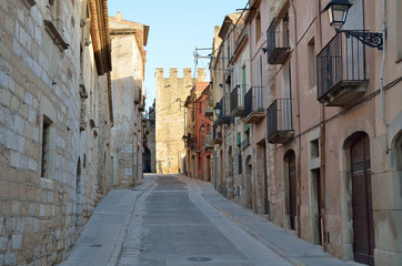 Fototapeta na wymiar Ancient street of the Spanish town Montblanc