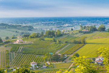 hilly countryside and sea