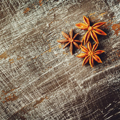 Food Background with Heap of Star Anise