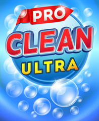 Detergent packaging vector template design. Brand detergent powdery, label detergent cleaner, sample detergent cardboard illustration