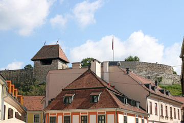 Fortress and old buildings Eger Hungary