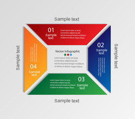 Colorful infographics with steps, options. For infographic, banner, web design,presentation. Vector illustration. Eps 10.
