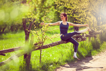 Young woman doing yoga