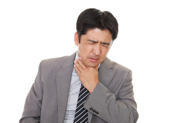 風邪に罹患した男性