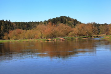 Fototapeta na wymiar Island Neris in the river