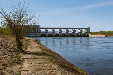 Fototapeta na wymiar Uglich Hydroelectric Station