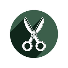 Simple scissors vector illustration, tailor work tool. Sharp 