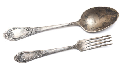 fork and spoon isolated