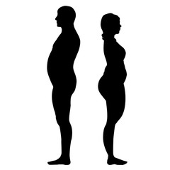 Fototapeta premium Vector silhouette of couple.